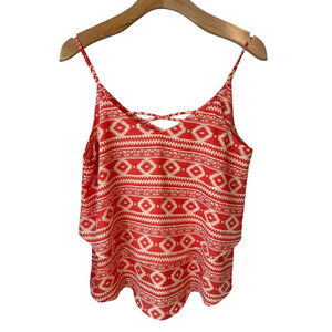 Annabella Orange Aztec Print Camisole Top M